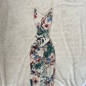- floral spaghetti strap baby doll maxi dress